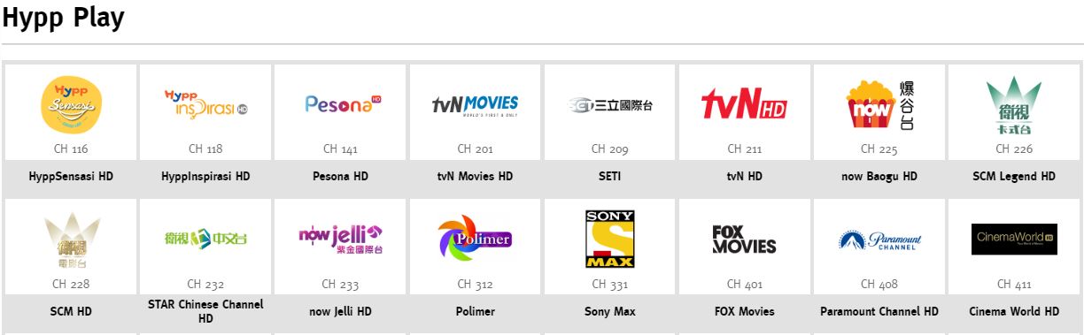 Unifi Play TV Channel